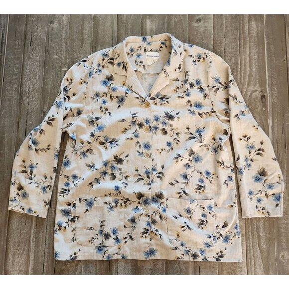 Season Ticket Floral Print Long Sleeve Jacket Blazer Pockets XL Grandma Core - Picture 8 of 9